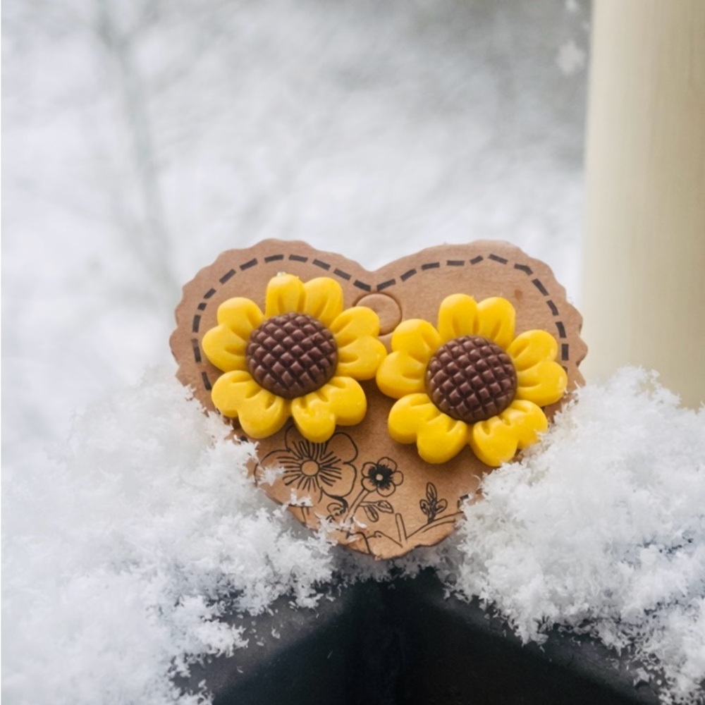 Yellow Sunflower Earrings